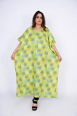 Plus Size Poncho Cotton Caftan Kaftan Maternity Kimono 1X 2X 3X 4X 5X 6X7X P4052 • $24