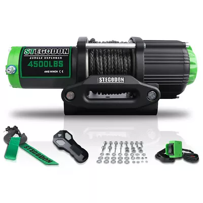 STEGODON Electric Winch 4500lbs 12V Synthetic Rope Wireless Remote ATV/UTV 4WD • $149.90