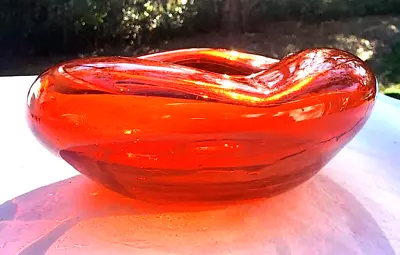 Kreiss Vintage Art Glass Bowl Orange • $25