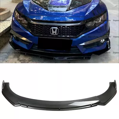 For Honda Civic SI Sedan Coupe Front Bumper Lip Spoiler Splitter Carbon Fiber • $61.75