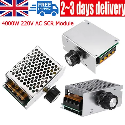 4000W Motor Speed Control Controller 220V AC SCR Variable Voltage Regulator UK • £6.89