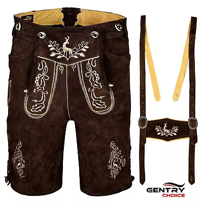 Bavarian Lederhosen Otto With Deer And Oak Embroidery Oktoberfest Costume German • $103.49