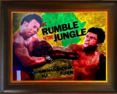 Rumble In The Jungle Muhammad Ali Vs George Foreman Boxing Original Art Painting • $139.99