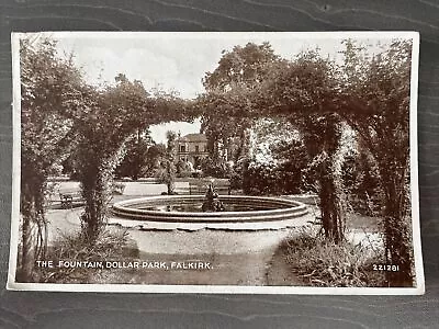 Dollar Park Fountain- Falkirk. Black & White Picture Postcard. • £1.49