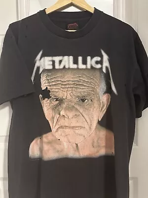 Vintage 1991 Metallica Sandman Tour Date Shirt Size Large USA Made Single Stitch • $485