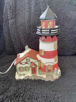 Christmas Village Square Mervyns Lighthouse.  2001 Lighted House • $74