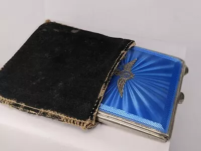 £275 • Buy RAF 1940 Blue Guilloche Silver Compact Complete With Internal Powder Holder