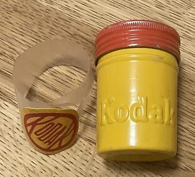 Kodak Embossed Metal Film Canister With Kodak Sticker - Yellow With Red Lid • $11.69