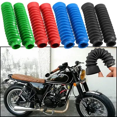 Universal Motorcycle Front Fork Cover Protector Gaiters Gators Boot Shock Rubber • $10.65