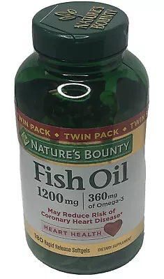 $14.79 • Buy Nature's Bounty Fish Oil 1200mg 180 Rapid Release Softgels,  Exp 3/24 Ships Free