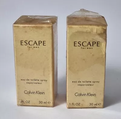 2x Escape Calvin Klein 30ml 1oz EDT For Men Year 2001 New In Box!! • £105.04