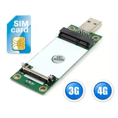 Mini PCI-e Wireless To USB Adapter Card With SIM Card Slot For 3G 4G WWAN Module • £11.88