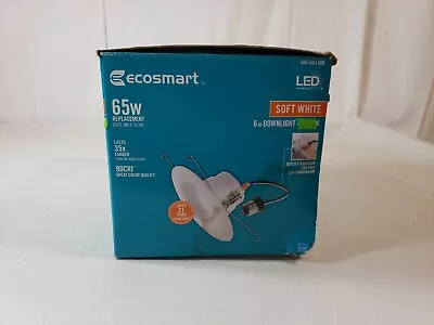2 Pack EcoSmart 65-Watt Equivalent Soft White 6 In. Recessed Trim Dimmable LED  • $19.99