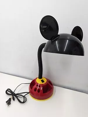 Vintage Disney Mickey Mouse Gooseneck Desk Lamp W/ Carousel Organizer & Bulb • $31.97