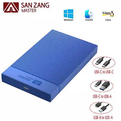 SANZANG USB 3.0 Type C 2.5  SATA III Hard Drive HDD/SSD Enclosure Caddy Case • £7.99