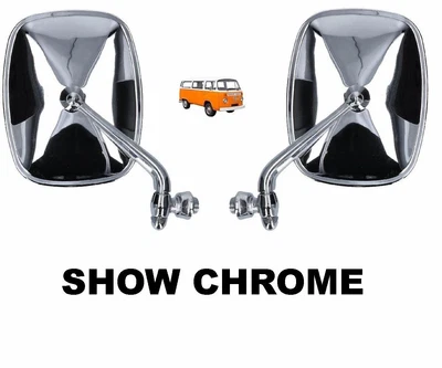 $138.80 • Buy Vw T2 Kombi Show Quality Chrome Exterior Mirrors Pair Left And Right