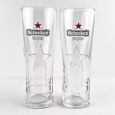 Heineken Beer Glass Embossed 285ml Set Of 2 • $34.95