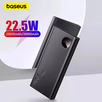 $45.99 • Buy Baseus Power Bank 22.5W 30000mAh Portable Battery Powerbank Type C USB Charger
