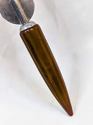 Vintage Bakelite Androck Spatula Butterscotch Bullet Handle Icing Spreader USA • $18.95