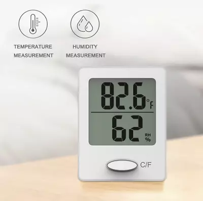 Mini Indoor Thermometer Digital LCD Temperature Sensor Humidity Thermomete White • $6.98
