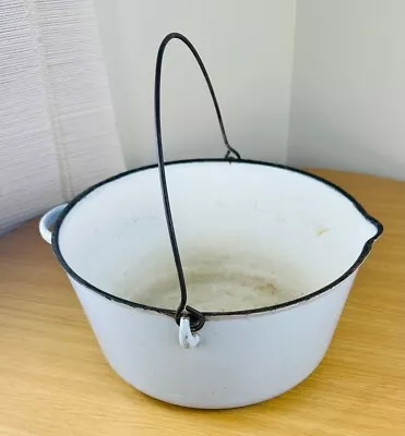 Vintage Antique Cast Iron Enamel Dutch Oven Pot Large 12  Diameter !  Vollrath? • $45.20