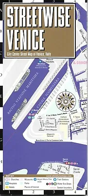 Map Of Venice Italy City Center Street Map By Streetwise (Folded & Laminated) • $6.95