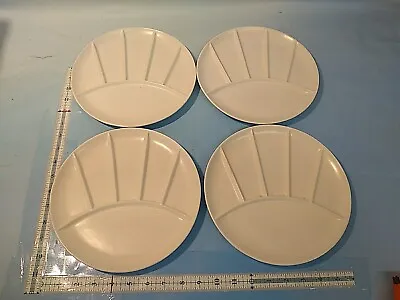 Beautiful Vintage California USA Pottery 9in Divided Fondue Plates Set Of 4 • $18.88