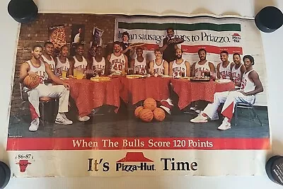 1986-87 Pizza Hut Chicago Bulls Poster Michael Jordan RARE • $79.99