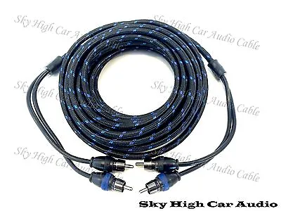 Sky High Car Audio 2 Channel 3 Ft RCA Cables Triple Shield Nylon Coated 3'  • $16.95