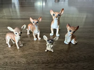 Vintage Porcelain Chihuahua Dog Lot Miniature Figurine Bone China Hagen Renaker • $34.95