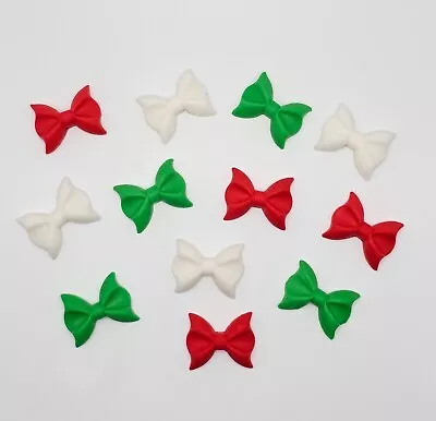 12x Edible Sugar Fondant Bows Baby Shower Birthday Christmas Cupcake Toppers • £5.99