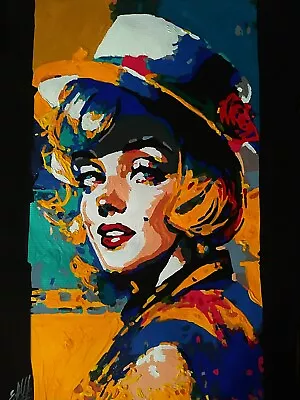 A Miniature Acrylic Portrait Of Marilyn Monroe Pop Art Style Handmade • $40