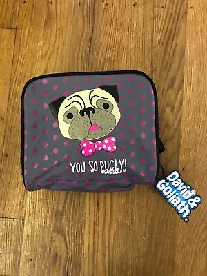 David& Goliath ( You So Pugly ) Cosmetic Bag Storage Bag Makeup Bag. NEW !  • £3.50