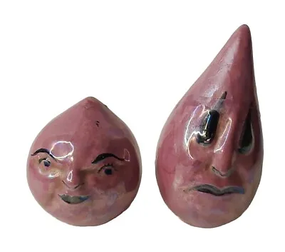 VTG Drip & Drop Anthropomorphic Salt And Pepper Shakers MCM Purple Fruit Plum • $24.26