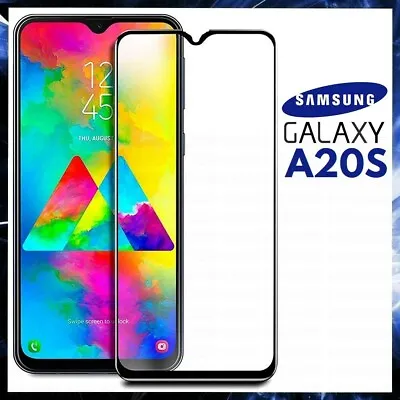 For SAMSUNG GALAXY A20s CURVED SCREEN PROTECTOR 9D FULL COVER TEMPERED GLASS • $8.69