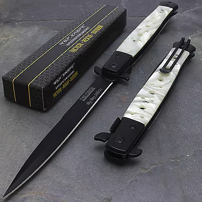 12.5  Large Tac Force Pearl Spring Assisted Folding Tactical Pocket Knife • $12.95