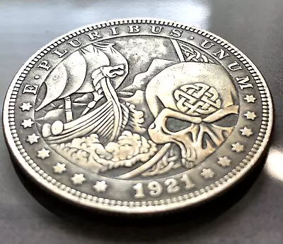 Skull Nordic Viking Ship Custom Novelty  Lucky Heads Tails Challenge Coin NEW! • $12.95