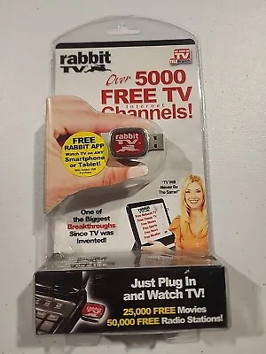 As Seen On TV RABBIT TV Over 5000 Free TV Internet Channels USB Plug-In NIP NEW • $9.99