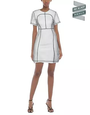 RRP€754 OFF-WHITE C/o VIRGIL ABLOH Double Layer Dress IT38 US2 XS Made In Italy • $136.95