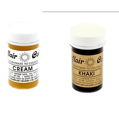 Sugarflair Paste Gel Edible Food Colouring Colours Icing - Cream & Khaki • £6.69