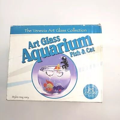 Vintage Venezia  Art Glass Fish Aquarium With 2 Fish Hand Made Glass Fish No Cat • $12.25