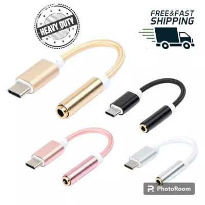 For Android Mac Devices - USB Type C Adapter To 3.5mm AUX Audio Headphone Jack • £3.09