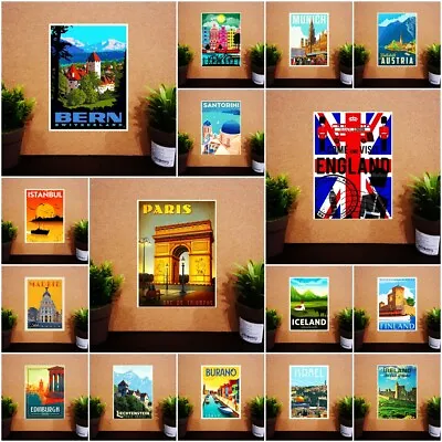 All Europe Fridge Magnet Art Souvenir Vintage Retro Gift 2x3  BUY 2 GET 2 • £2.22