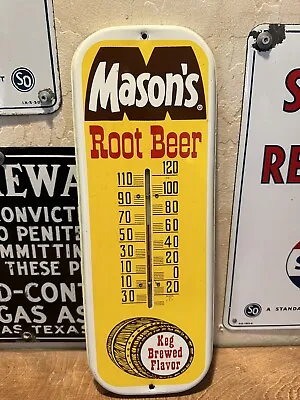 Original''mason's Root Beer'' Thermometer Paint Metal Therm Works   6x16 Inch • $325