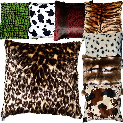 Luxury Faux Fur & Velboa Animal Fluffy Scatter Cushion Cover Case Fits 18  X 18  • £10.99