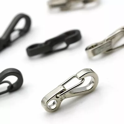 10Pcs Mini Stainless Steel Keychain Snap Clip Hook Carabiner D-ring Buckle Dural • $7.17