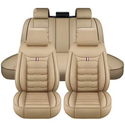 For GMC Full Set PU Leather Car 5 Seat Cover Front Rear Chair Protector Pad Mat • $89.90