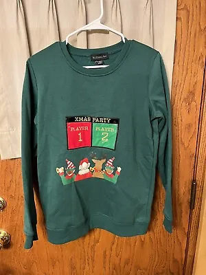 Blizzard Bay Video Games Santa Reindeer Youth XL Ugly Xmas Christmas Sweater • $10