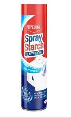 £5 • Buy 2 X Dylon Easy Iron Spray Starch, With Silicon & Fresh Cotton Fragrance, 300ml