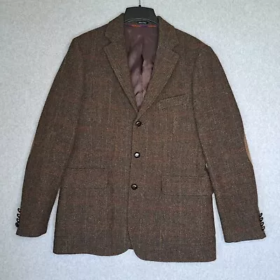 Harris Tweed J Crew Mens 40R 100% Wool Blazer Sport Coat Suit Jacket Herringbone • $124.97